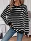 Lovelet Striped Round Neck Long Sleeve Sweatshirt