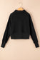 Green Zip Up Stand Collar Ribbed Thumbhole Sleeve Sweatshirt