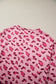 Pink Animal Print Stitching Loose Long Sleeve Top