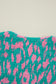 Abstract Print Puff Sleeve Tied Notched Neck Long Dress