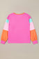 Colorblock Patchwork Long Sleeve Loose Top