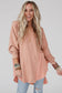 Crinkle Splicing Raw Hem High Low Oversized Blouse