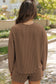 Casual Corded Knit Long Sleeve Top and High Waist Shorts Set