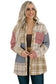 Plaid Color Block Patchwork Shirt Jacket with Pocket