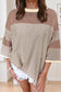 Pink Stripe Patchwork Bracelet Sleeve Plus Size T Shirt