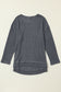 Gray Waffle Knit Drop Sleeve Side Slits Oversized Top