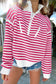 Black Stripe Zip Up Collar Drop Sleeve Sweater