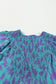 Abstract Print Puff Sleeve Tied Notched Neck Long Dress