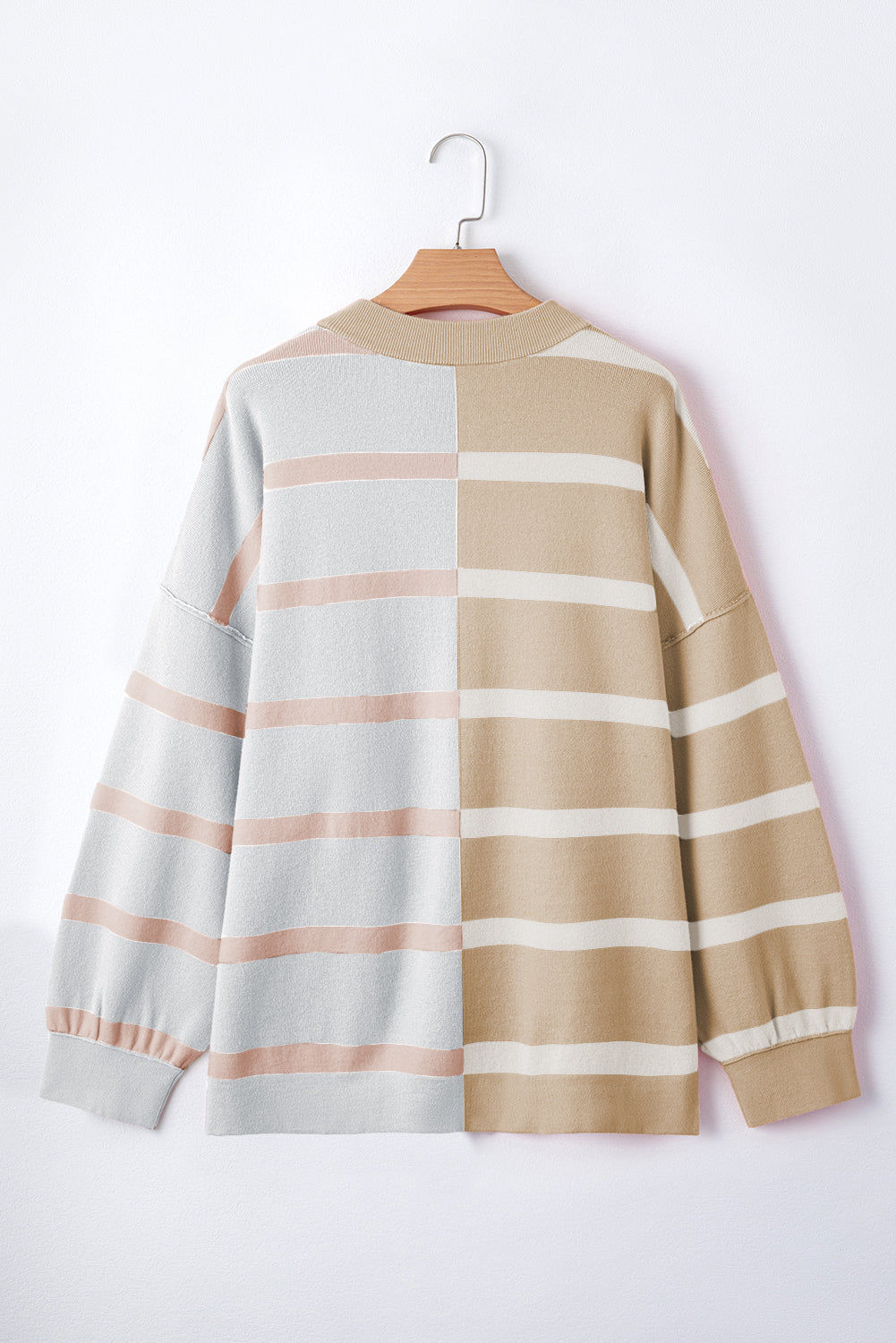 Stripe Colorblock Oversized Sweater