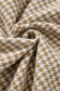 Khaki Houndstooth Color Contrast Textured Patchwork Loose Shacket