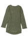 Gray Waffle Knit Drop Sleeve Side Slits Oversized Top