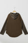 Gray Button Up Contrast Knitted Sleeves Hooded Jacket