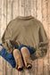 Green Zip Up Stand Collar Ribbed Thumbhole Sleeve Sweatshirt