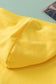 Yellow Ribbed Trim Kangaroo Pocket Zipped Hoodie