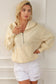 Yellow Ribbed Trim Kangaroo Pocket Zipped Hoodie