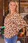 Pink Animal Print Stitching Loose Long Sleeve Top