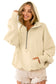 Yellow Ribbed Trim Kangaroo Pocket Zipped Hoodie