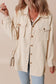 Chestnut Corduroy Flap Pocket Button Up Shacket