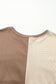 Pink Colorblock Henley High Low Oversize Sweatshirt