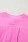 Bonbon Half Buttons Chest Pocket Drop Sleeve Plus Size Top