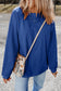 Orange Plain Drop Sleeve Crinkle Rib Oversized Sweatshirt
