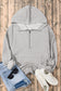 Bonbon Solid Kangaroo Pocket Half Zipper Oversized Hoodie