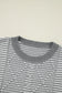 Brown Stripe Twisted Knitted Drop Shoulder Sweater