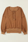 Drop Shoulder Henley Buttons Sweatshirt