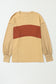 Gray Colorblock Striped Bishop Sleeve Top