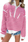 Black Stripe Zip Up Collar Drop Sleeve Sweater