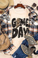 Game Day Rugby Football Season Leopard Lightning T Shirt