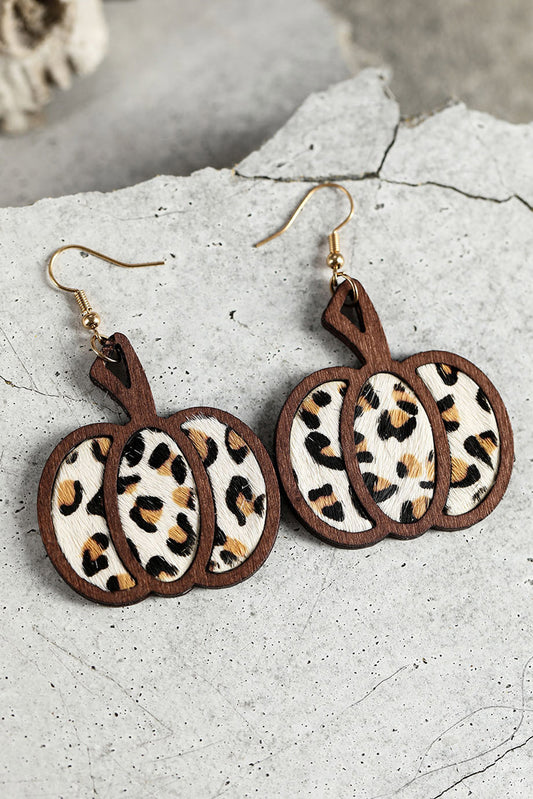 Animal Print Pumpkin Shape Drop Earrings