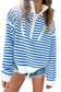 Black Stripe Zip Up Collar Drop Sleeve Sweater