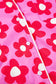 Pink Flower Print Long Sleeve Shirt Shorts Pajamas Set